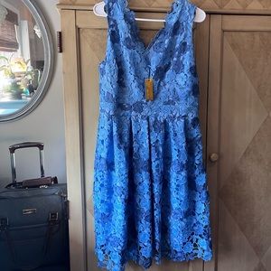 Blue Lace Boston Proper Spring/Summer Sleeveless Dress Size 14
